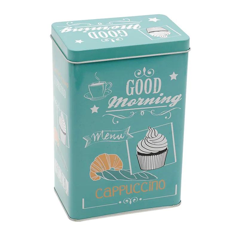 1/3/6Pcs Metal Tin Box American Style Biscuit Snack Coffee Candy Storage Box Rectangle Jewelry Cosmetic Organizer Home Decor