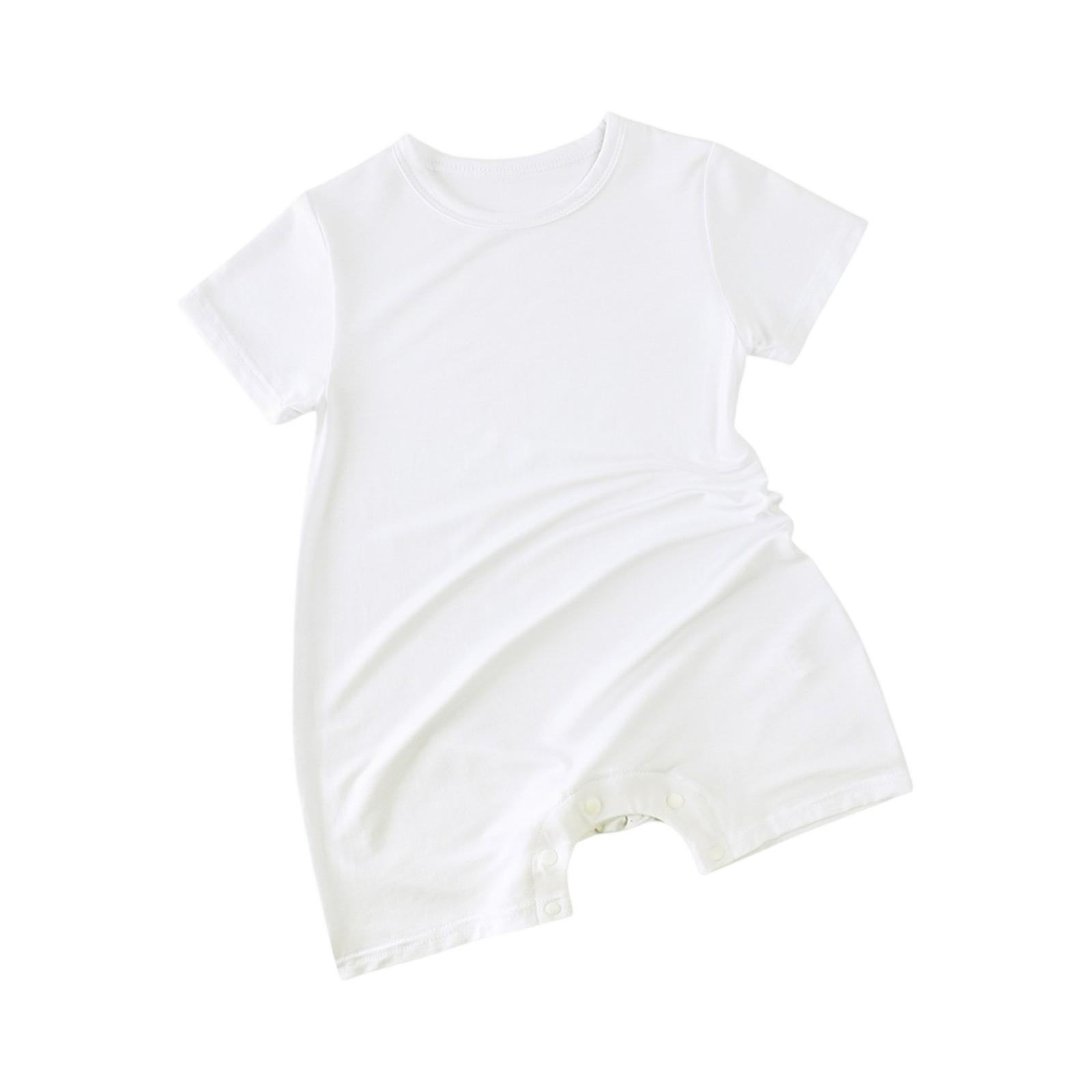 

Летний боди для новорожденного - Однотонный комбинезон с коротким рукавом 80 белый