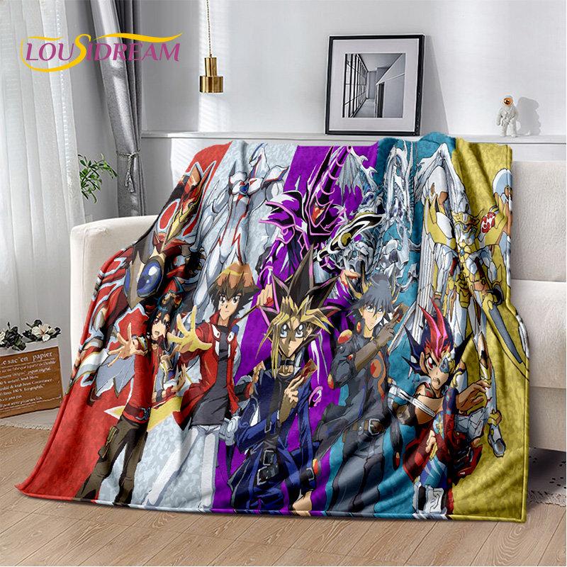 Yu-Gi-Oh MONSTER CARD Anime Cartoon weiche Plüschdecke, Flanelldecke, Überwurf, Decke für Wohnzimmer, Schlafzimmer, Bett, Sofa, Picknick, 3D