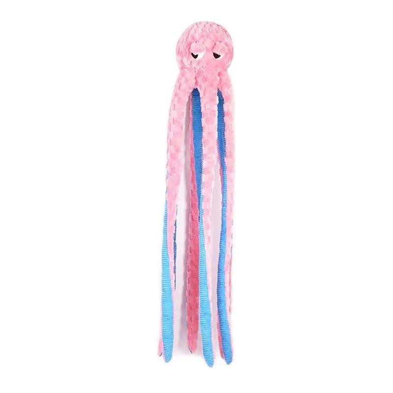 

Squeaky Octopus Dog Toy 1 Meter Long with Loud Squeaker for Aggressive Chewers Interactive Tug of War Rope Chew Toy for Large XS рожевий
