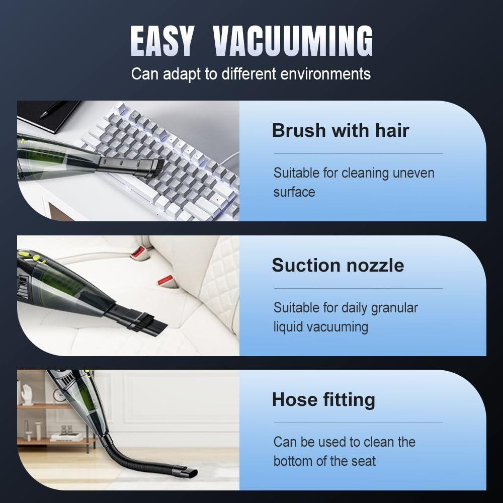 New Wireless Car Vacuum Cleaner Wet and Dry Rechargeable Handheld Vacuum 4500PA with Multi-Nozzles Dust Catcher for Car Home