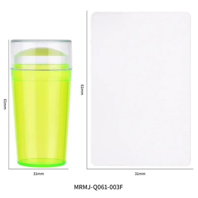 

Прозрачный силиконовый набор для штамповки ногтей французский дизайн для маникюрной пластины штамп для полировки двухсторонний штамп скребок светло-зеленый