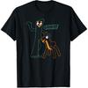 Gumby T-Shirt, Women's, Black, Small, Short Sleeve, Classic Fit, Cotton Blend, Crew Neck, V-Neck, Gumby Outlines Design