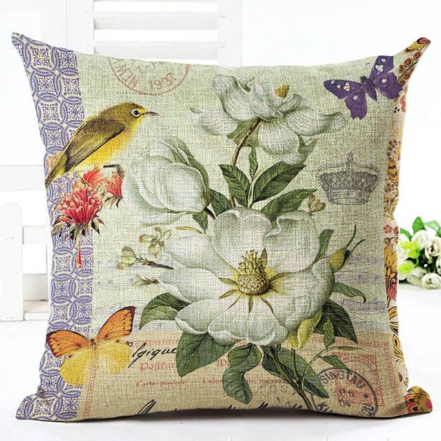 European Building Cushion Cover Cotton Linen Pillow Case American Painting Sofa Decorative Pillowcase Home Accessories Cover