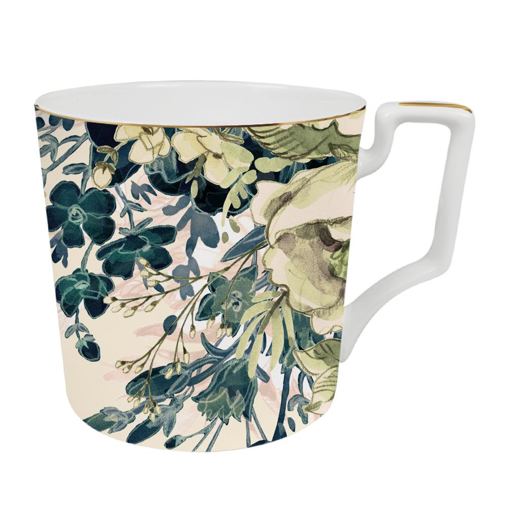 Vintage Ceramic Floral Western Plate, Gold Border, Dessert and Pastry Plate, Bone China Tableware, Dinner Plates, Gift Tracing