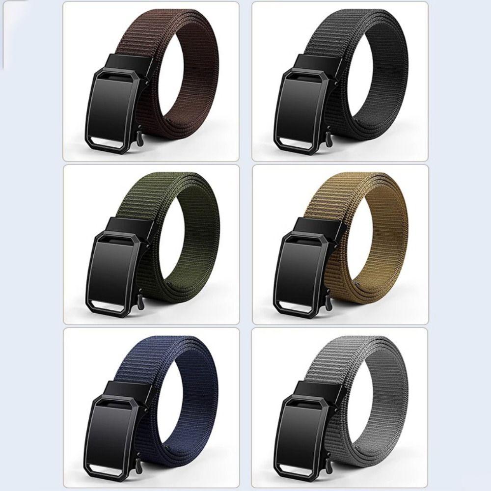 Luxury Brand Nylon Braided Belt Business Casual Canvas Strap Men Automatic Buckle Waistband