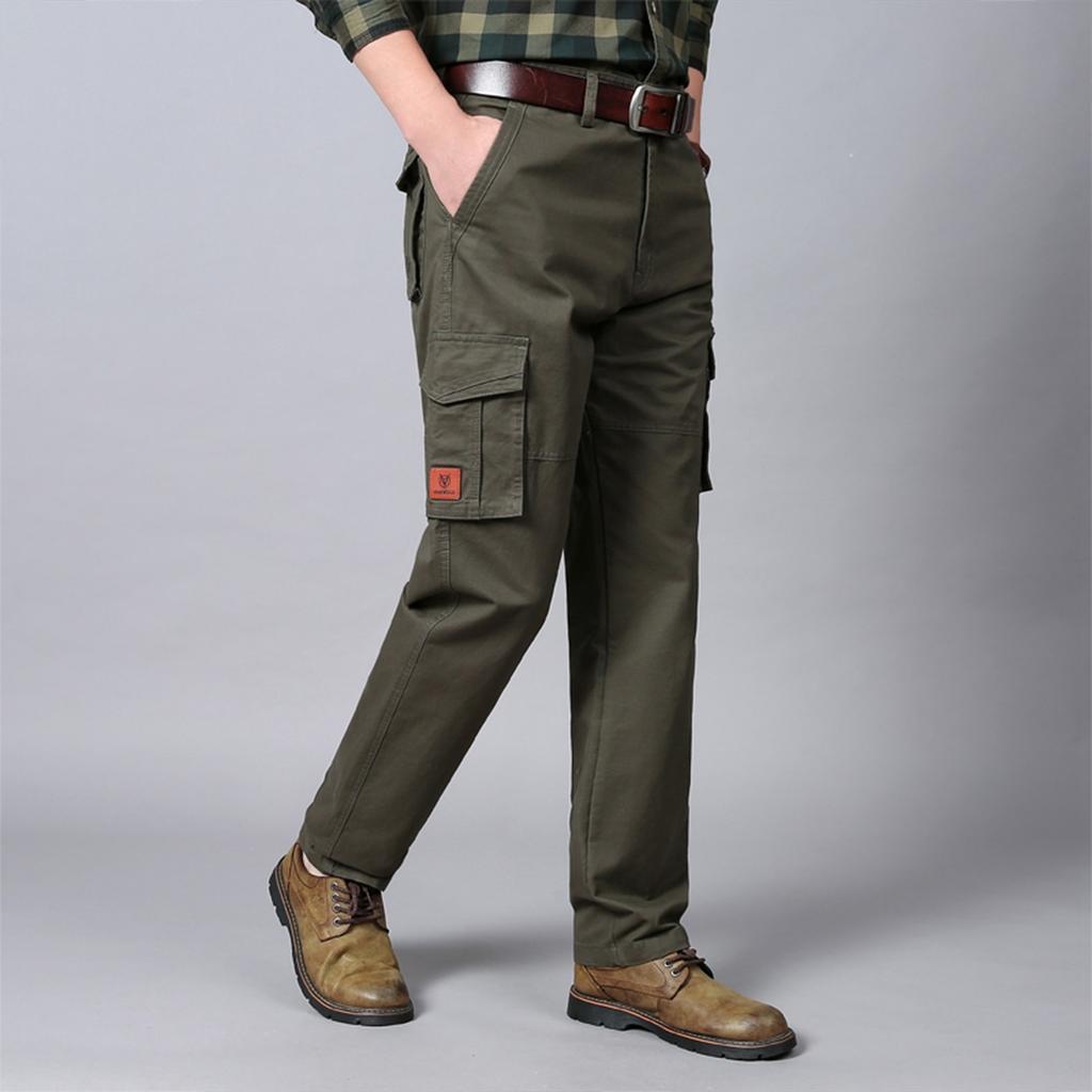 Men's Cross-border Plus Size Work Pants With Multiple Pockets, Casual Pants,  Cotton Pants