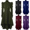 Costume Cosplay Medieval Vintage Slim Coat Womens Retro Stand Outerwear Collar