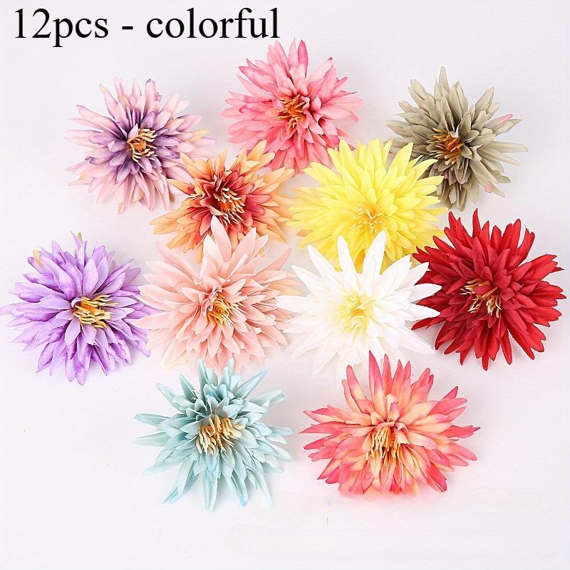 

12pcs, Colorful Simulated Chrysanthemum with Flower Core and Chrysanthemum Head DIY Home Decoration | DIY Headwear Accessories.
