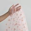 Artoid Mode Pink Heart Gauze Table Runner 120 Inch 10FT, Mother's Day Sheer Dining Anniversary Wedding Table Decor for Home Party