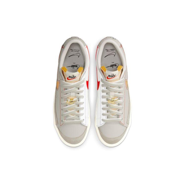 Nike Blazer Low 77 Premium First Use - Light Bone Unisex Sneakers Grey University-Red Deep-Royal-Blue DH4370-002