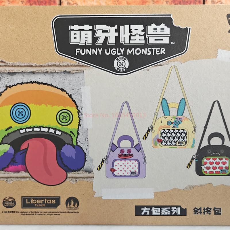 Funny Ugly Monster Crossbody Bag Square Bag Series Anime Peripheral Plush Toys Cute Tooth Monster Ornament