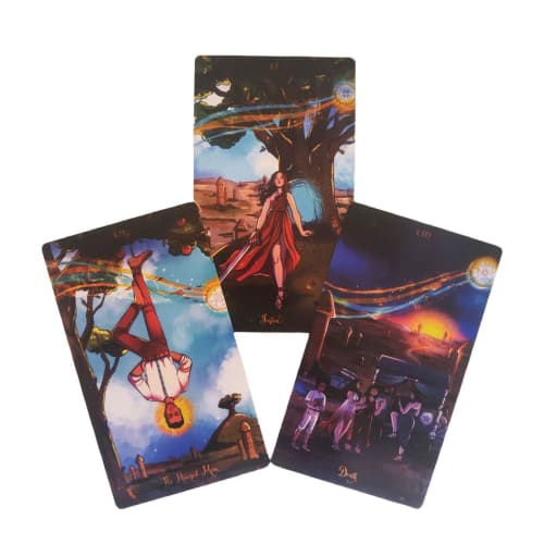 Zwxqe Tarot Deck, Nomad Tarot Card Book, Portable Deck with English Guidebook, Interactive 78-Card Set, for Tarot Lovers, Beginners, Enthusiasts, and