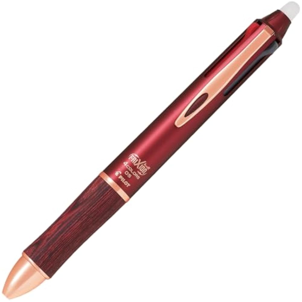 PILOT LKFB3SEFBO Multicolored Frixion Ball 4 Wood 0.5mm Bordeaux Ballpoint Pen