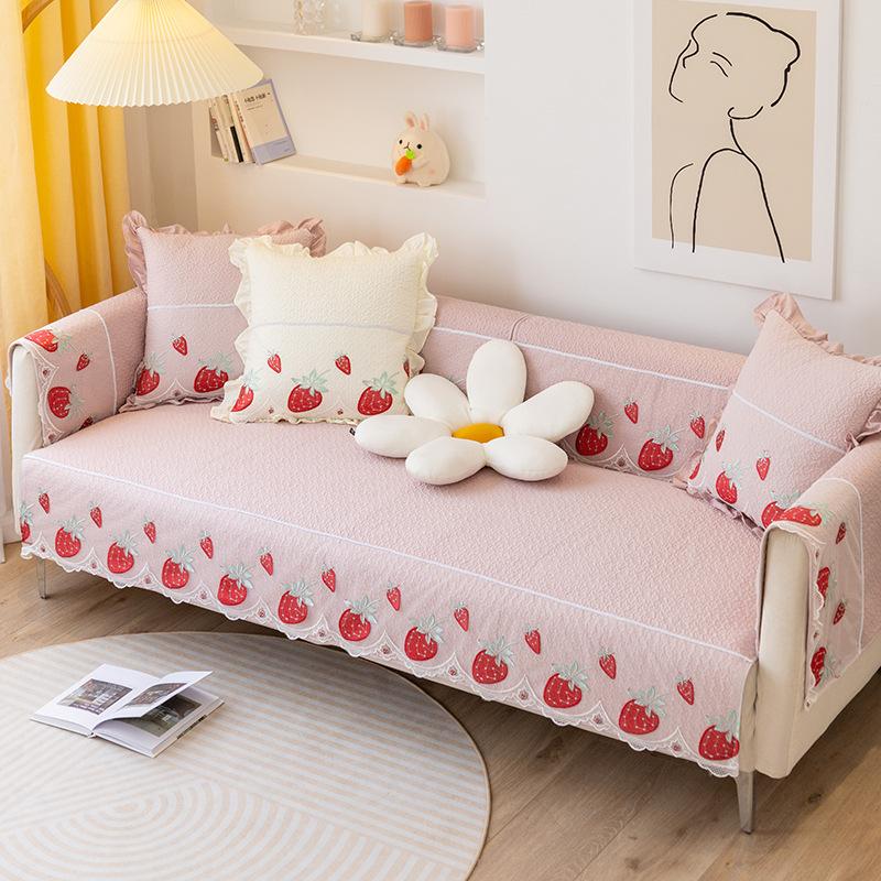 Svěží Nový Špičkový Protiskluzový Polštář na Pohovku Čtyři Roční Období Univerzální Moderní Jednoduchý Protiskluzový Potah Potah Potah Látka Sedák