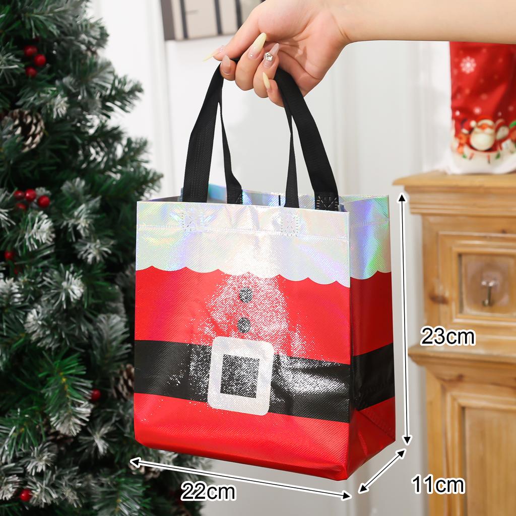 12-1x Tragbare Geschenktaschen Vliesstoff Süßigkeiten Keks Organizer Geschenke Geschenkverpackungstaschen Für Weihnachten Party Dekoration Zubehör