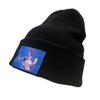 Patch Pattern Stitch Cartoon Knit Hat With Breathable Fabric And Edge Rolled
