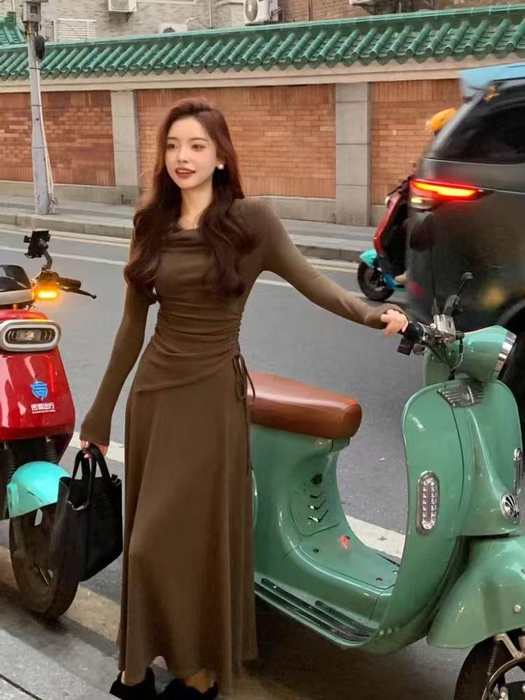 

Весна 2025 Тренд Знаменитостей Легкая Роскошь Платье для Похудения L 52-60 kg темно-серого