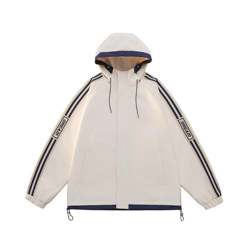 Jackets for Men and Women In Spring and Autumn Versatile Dopamine Couple Striped Jackets for Men