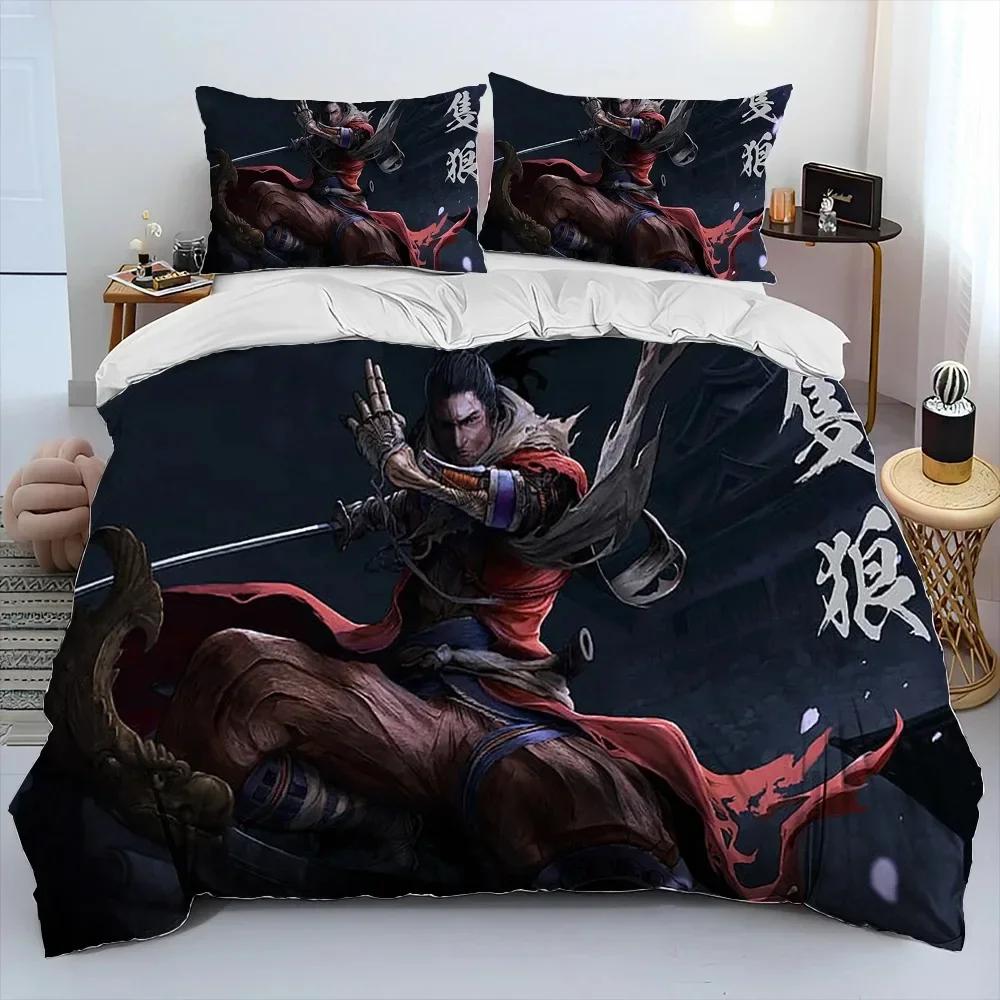 3D Sekiroshadows Die Twice Game Comforter Bedding Set Printed Duvet Cover Pillowcase Single Double Queen Super King Size Sets