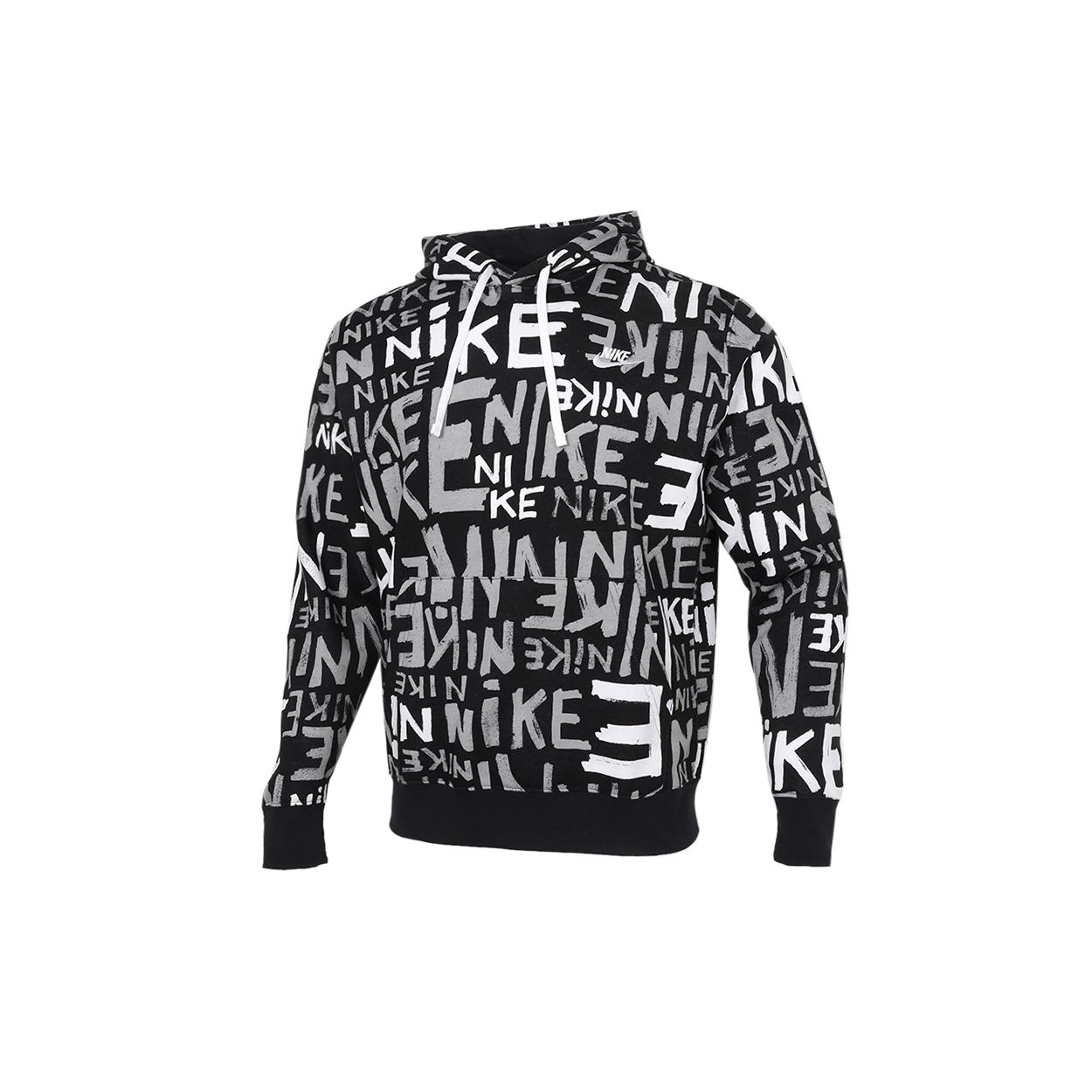 Nike Sportswear Club Graphic Pullover Hoodie Black Men DA0062-010 XL