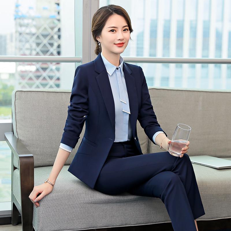 Solid Color Professional Women's Suit for Workwear