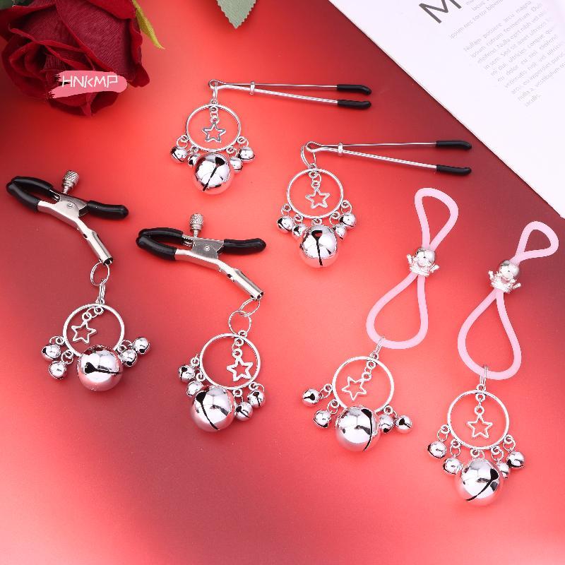 1 Pair Bell Breast Clip Nipple Clips SM Female Nipple Massage Clamps Clitoris Stimulation Adult Sex Toy For Women Training Tool