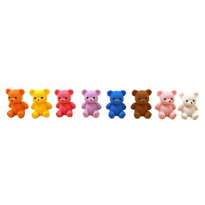 1Pc Solid Colored Stereo Simulation Bear Miniatures Sitting Bear Creative Ornament Desktop Decoration Diy Jewelry Cute Animal