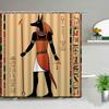 Retro Egypt Pyramid Pharaoh Painting Printed Shower Curtains Waterproof Bathroom Decor Cloth Curtain Set With Hook Bath Screens