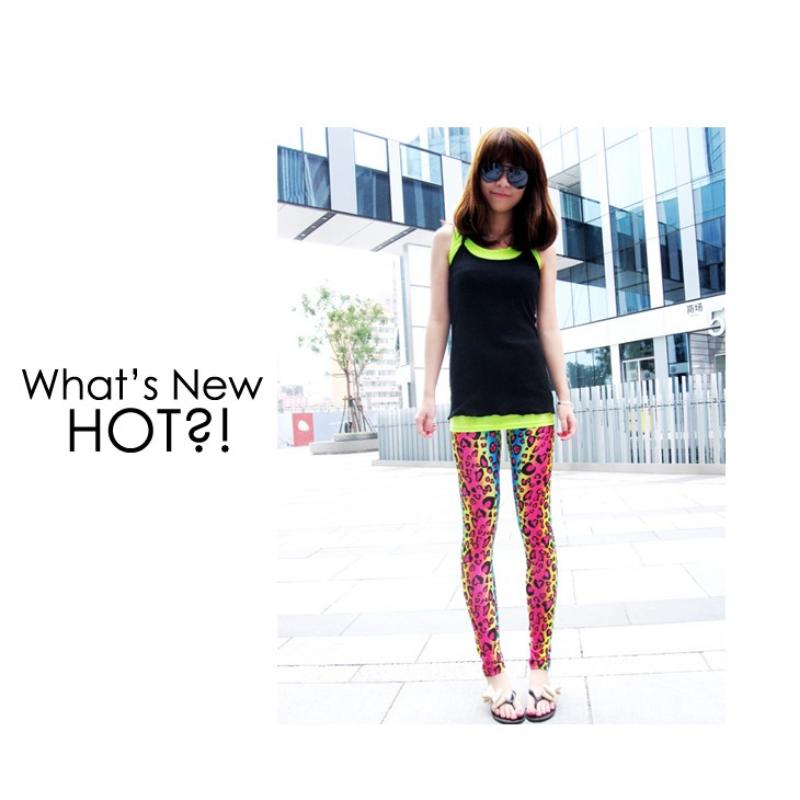 Sexy Animal Leopard Zebra Print Leggings Fluorescent Rainbow Gradient Elasticity Pants Leggings for Women Tights Fitness Yoga Pants