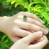 Vintage Faux Hetian Jade Ring with Spinach Green Chalcedony