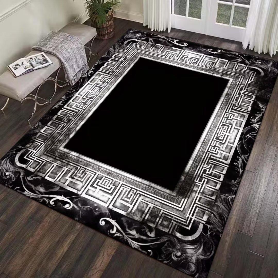 

Retro Luxury Border Printed Carpet European Court Non Slip Floor Mat Bedroom Casual High-end Home Decoration Floor Mat 40x60cm