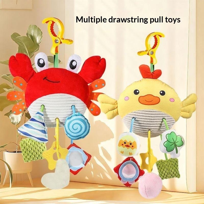 Baby Plush Animal Hanging Rattle Toy Baby Rattles Mobiles Cute Hanging Bell Educational Baby Toys For Stroller Crib Decoration