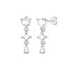 New 925 Silver Pink Heart Shape Women Earrings Brilliant Wedding Engagement Star Earrings Jewelry Gift