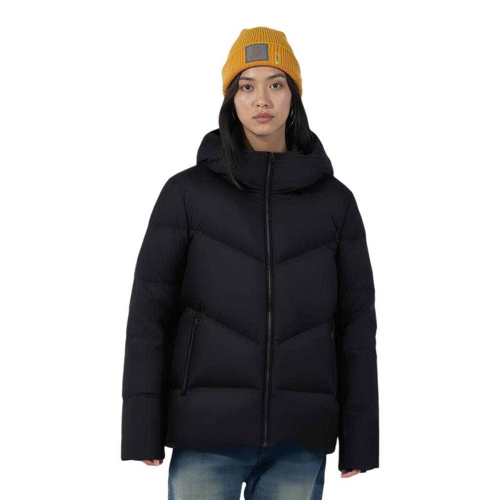 Anta All-Weather Series Outdoor Short Warm Hooded Down Jacket Women Jacket Basic-Black 162410907-2