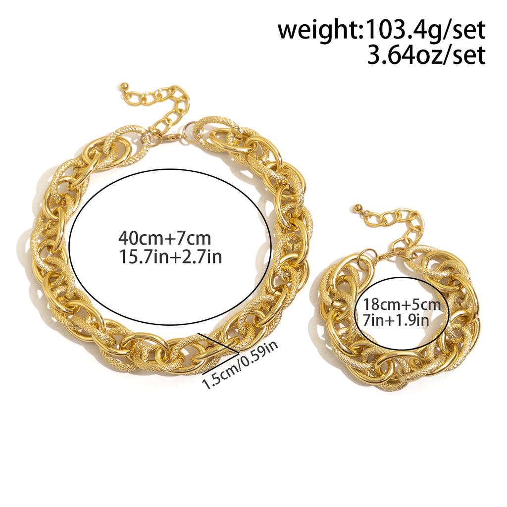 Exaggerated Thick Cross Chains Choker Necklace and Bracelet for Women Trendy Chunky Chians Hand/Neck Accessories Fashion Jewelry