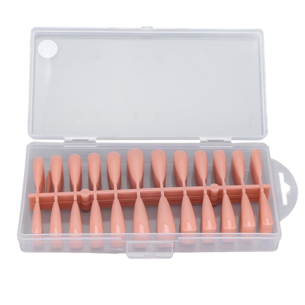 240pcs False Nail Tips Set Ultra Long Full Cover Artificial Nail Art Supplies for Nail Salon Milk Coffee Color