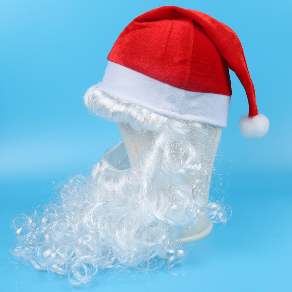 Christmas Cosplay Santa Hat – One-Piece Wig + Beard Design, Ideal for Old Man/Santa Costume Looks