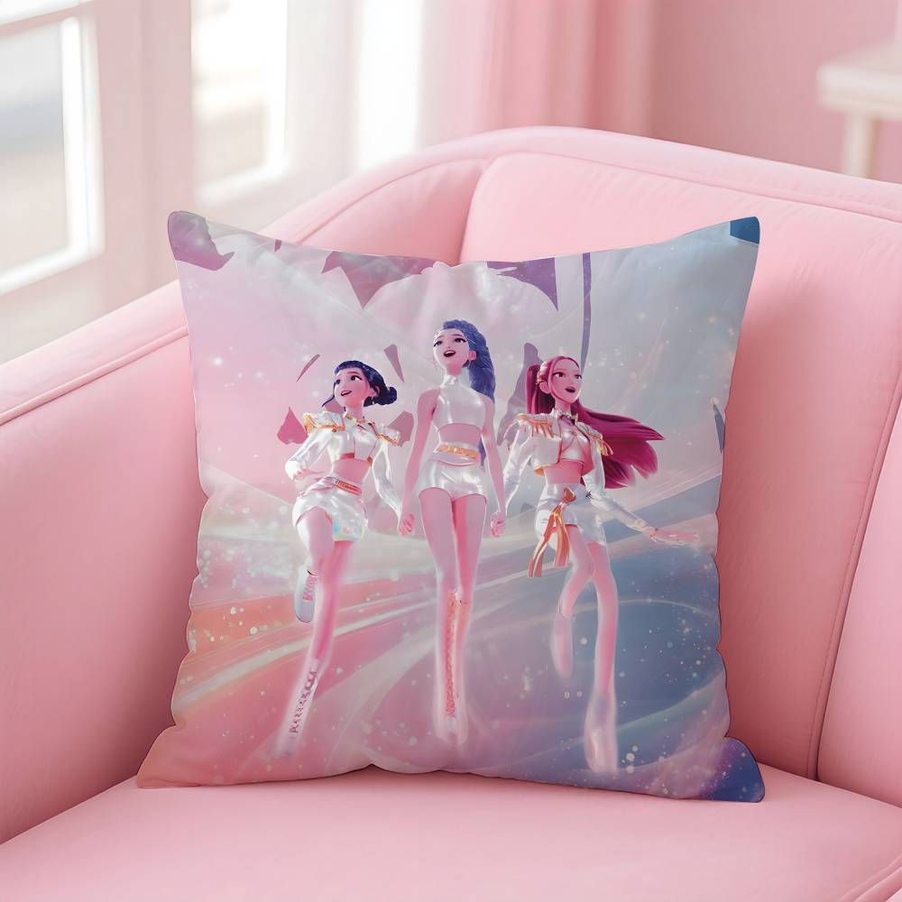 

Hot movie KPopS D-Demon H-Hunters Pillow Case Pattern Printed Pillowcase for Living Room Sofa Cushion Cover & Bedroom Decor 12x12Inch