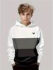Boys Hoodie Stripe Printed Pullover Long Sleeve Thin Hooded Sweatshirt for Autumn Casual Versatile Classic Color Matching Design