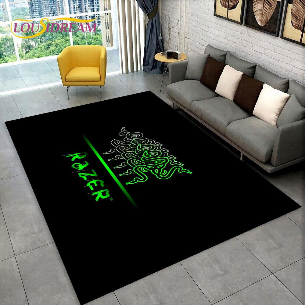 3D Razer Logo Game Gamer Snake Carpet Rug for Home Living Room Bedroom Sofa Doormat Decor,kids Play Area Rug Non-slip Floor Mat