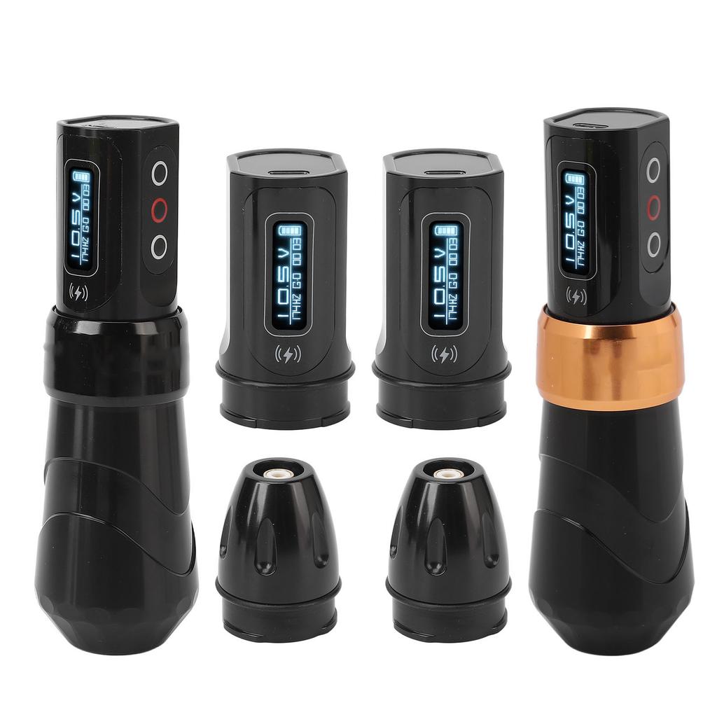 Trådlös Tatueringsmaskin Penna Dubbel Batteri 2000mAh Omvandlare Roterande Tatueringspatroner Penna för Li