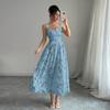 2026 European and American New Halter Suspenders, Temperament Printing To Win Fashionable Long Dresses