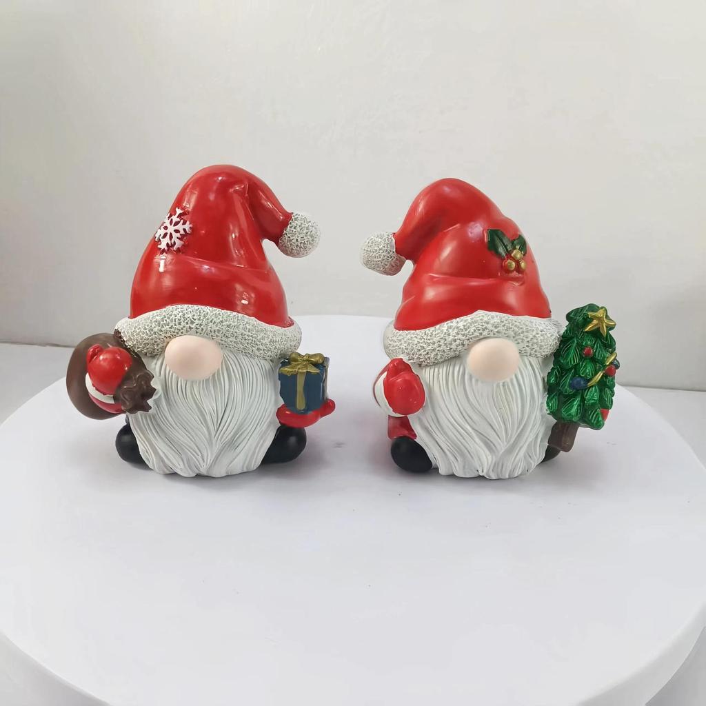 Santa Claus with Gifts Resin Christmas Decoration for Desktop or Living Room