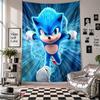 Wall TapestrySonic the Hedgehog Art Hanging Cloth Decorative Background Cover for Room Decoration