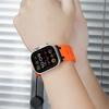 Customised Step-Style Solid Colour Silicone Sport Watch Band For Apple Watch 49mm/46mm/45mm/44mm, Adjustable Replacement Wrist Strap