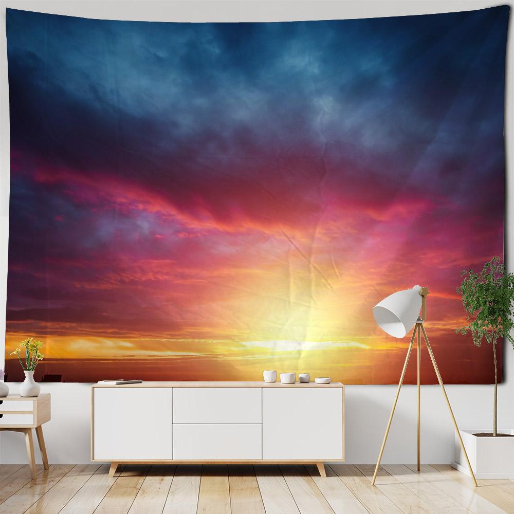 Sea Coconut Tree Tapestry Wall Hanging Bohemian Sunrise Landscape Home Decoration, Aesthetic Bedroom Living Room Decoration