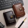 Men’s RFID Blocking Credit Card Holder Wallet, Leather Zipper Card Case, Accordion Card Organizer with Coin Pocket, Compact Business Wallet