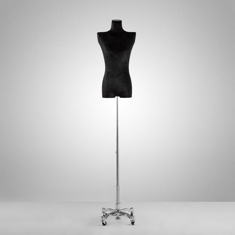 Korean Style Black Off-Shoulder Women's Half Body Mannequin with Right Angle Shoulder and Full Body Display Stand