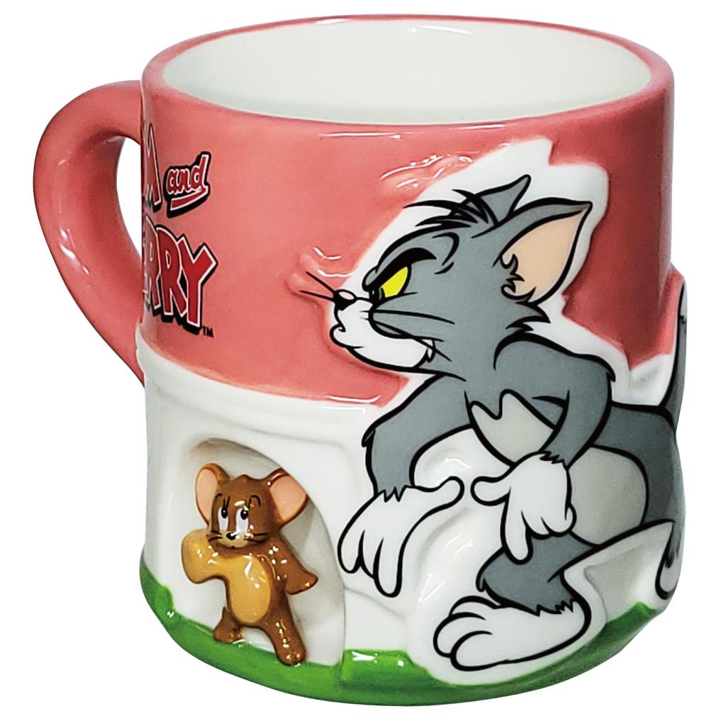 Tom and Jerry" 3D Animated Scene Tom Heart-Pounding Mug, Approx. 11 X 9 Cm, 200ml, White, Tableware, Tom and Jerry Goods, SAN4498